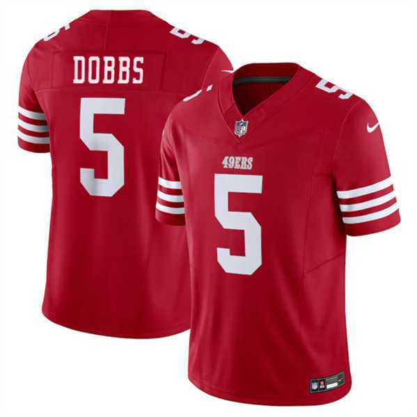 Men & Women & Youth San Francisco 49ers #5 Josh Dobbs Red 2024 F.U.S.E. Vapor Untouchable Limited Stitched Jersey,We sell and wholesale Men & Women & Youth San Francisco 49ers #5 Josh Dobbs Red 2024 F.U.S.E. Vapor Untouchable Limited Stitched Jersey on line form chian!